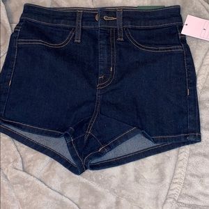 Blue jean high rise shorts